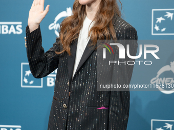 Valentina Romani attends the ''Mike'' photocall during the 19th Rome Film Festival at Auditorium Parco Della Musica in Rome, Italy, on Octob...