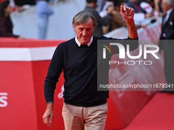 Piero Gros attends the ''LA VALANGA AZZURRA'' red carpet during the 19th Rome Film Festival at Auditorium Parco Della Musica in Rome, Italy,...