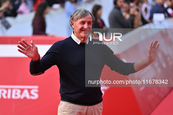 Piero Gros attends the ''LA VALANGA AZZURRA'' red carpet during the 19th Rome Film Festival at Auditorium Parco Della Musica in Rome, Italy,...