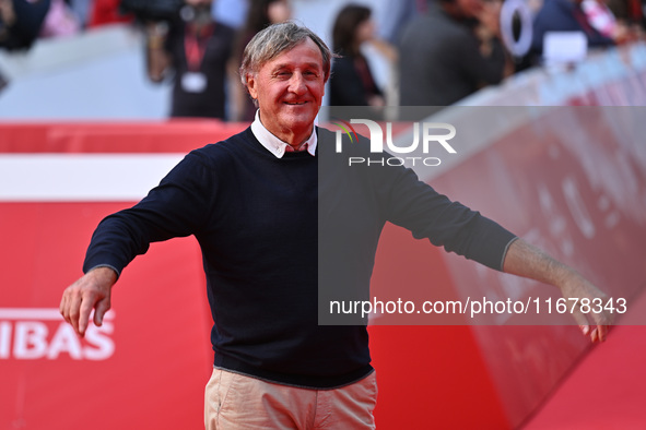 Piero Gros attends the ''LA VALANGA AZZURRA'' red carpet during the 19th Rome Film Festival at Auditorium Parco Della Musica in Rome, Italy,...