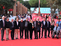 The cast attends the ''LA VALANGA AZZURRA'' red carpet during the 19th Rome Film Festival at Auditorium Parco Della Musica in Rome, Italy, o...