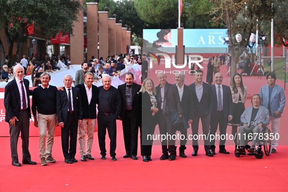 The cast attends the ''LA VALANGA AZZURRA'' red carpet during the 19th Rome Film Festival at Auditorium Parco Della Musica in Rome, Italy, o...