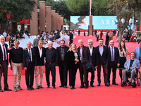 The cast attends the ''LA VALANGA AZZURRA'' red carpet during the 19th Rome Film Festival at Auditorium Parco Della Musica in Rome, Italy, o...