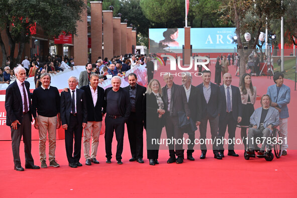 The cast attends the ''LA VALANGA AZZURRA'' red carpet during the 19th Rome Film Festival at Auditorium Parco Della Musica in Rome, Italy, o...