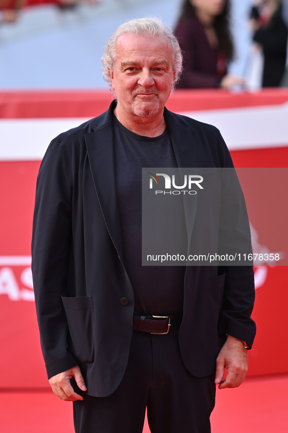 Giovanni Veronesi attends the ''LA VALANGA AZZURRA'' red carpet during the 19th Rome Film Festival at Auditorium Parco Della Musica in Rome,...