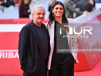 Giovanni Veronesi and Valeria Solarino attend the ''LA VALANGA AZZURRA'' red carpet during the 19th Rome Film Festival at Auditorium Parco D...