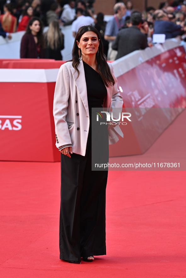 Valeria Solarino attends the ''LA VALANGA AZZURRA'' red carpet during the 19th Rome Film Festival at Auditorium Parco Della Musica in Rome,...