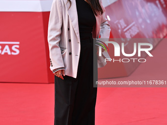 Valeria Solarino attends the ''LA VALANGA AZZURRA'' red carpet during the 19th Rome Film Festival at Auditorium Parco Della Musica in Rome,...