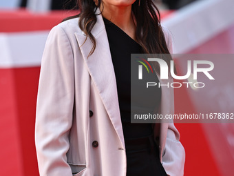 Valeria Solarino attends the ''LA VALANGA AZZURRA'' red carpet during the 19th Rome Film Festival at Auditorium Parco Della Musica in Rome,...