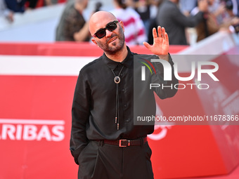 Giuliano Sangiorgi attends the ''LA VALANGA AZZURRA'' red carpet during the 19th Rome Film Festival at Auditorium Parco Della Musica in Rome...