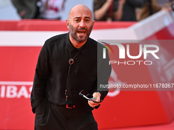 Giuliano Sangiorgi attends the ''LA VALANGA AZZURRA'' red carpet during the 19th Rome Film Festival at Auditorium Parco Della Musica in Rome...