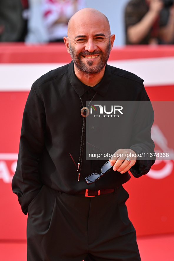 Giuliano Sangiorgi attends the ''LA VALANGA AZZURRA'' red carpet during the 19th Rome Film Festival at Auditorium Parco Della Musica in Rome...