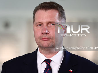 Parliament member Przemyslaw Czarnek at Polish Parliament in Warsaw, Poland on October 18, 2024. (