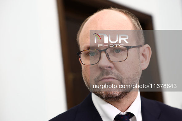 Parliament member Marcin Przydacz at Polish Parliament in Warsaw, Poland on October 18, 2024. 