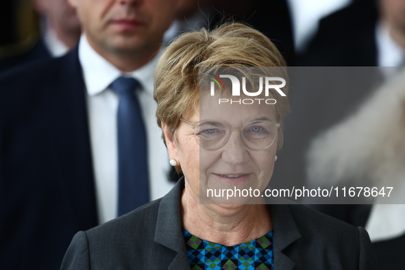 President of Switzerland Viola Amherd at Polish Parliament in Warsaw, Poland on October 18, 2024. 