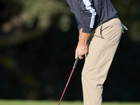 Matthis Besard of Belgium plays a shot on the 10th green during the Estrella Damm N.A. Andalucia Masters 2024 at Real Club de Golf Sotogrand...