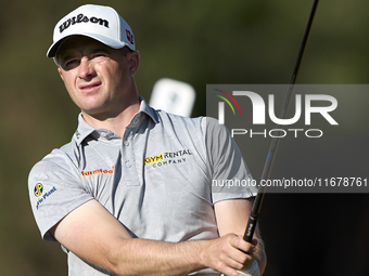 David Law of Scotland tees off on the 11th hole during the Estrella Damm N.A. Andalucia Masters 2024 at Real Club de Golf Sotogrande in San...