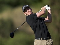 Daniel Hillier of New Zealand tees off on the 11th hole during the Estrella Damm N.A. Andalucia Masters 2024 at Real Club de Golf Sotogrande...