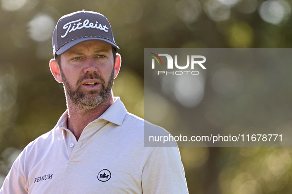 Scott Jamieson of Scotland looks on the 9th hole on day two of the Estrella Damm N.A. Andalucia Masters 2024 at Real Club de Golf Sotogrande...