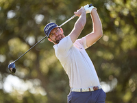 Scott Jamieson of Scotland tees off on the 9th hole during the Estrella Damm N.A. Andalucia Masters 2024 at Real Club de Golf Sotogrande in...