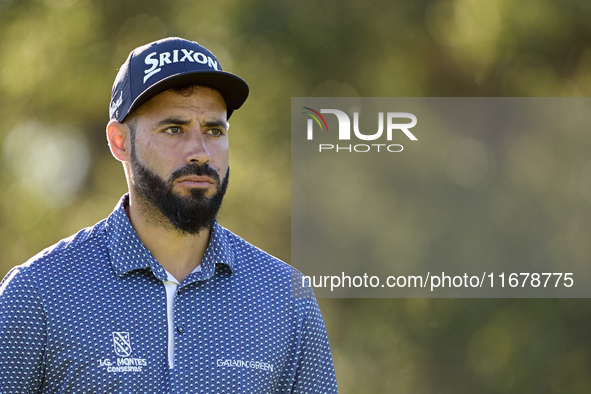 Santiago Tarrio of Spain looks on the 9th hole on day two of the Estrella Damm N.A. Andalucia Masters 2024 at Real Club de Golf Sotogrande i...