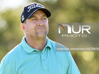 Dylan Frittelli of South Africa looks on the 9th hole on day two of the Estrella Damm N.A. Andalucia Masters 2024 at Real Club de Golf Sotog...