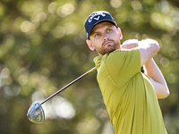 Daniel Gavins of England tees off on the 9th hole during the Estrella Damm N.A. Andalucia Masters 2024 at Real Club de Golf Sotogrande in Sa...