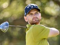 Daniel Gavins of England tees off on the 9th hole during the Estrella Damm N.A. Andalucia Masters 2024 at Real Club de Golf Sotogrande in Sa...