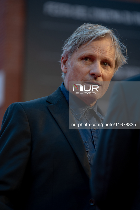 Viggo Mortensen attends the ''The Dead Don't Hurt'' red carpet during the 19th Rome Film Festival at Auditorium Parco Della Musica in Rome,...