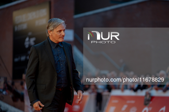 Viggo Mortensen attends the ''The Dead Don't Hurt'' red carpet during the 19th Rome Film Festival at Auditorium Parco Della Musica in Rome,...