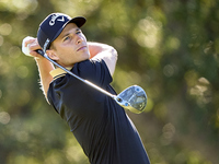 Matthew Jordan of England tees off on the 9th hole during the Estrella Damm N.A. Andalucia Masters 2024 at Real Club de Golf Sotogrande in S...