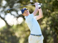 Daan Huizing of the Netherlands tees off on the 9th hole during the Estrella Damm N.A. Andalucia Masters 2024 at Real Club de Golf Sotogrand...