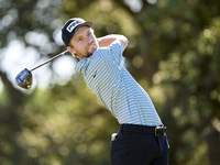 Rasmus Neergaard-Petersen of Denmark tees off on the 9th hole during the Estrella Damm N.A. Andalucia Masters 2024 at Real Club de Golf Soto...