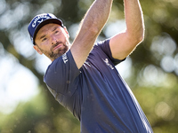 Oliver Wilson of England tees off on the 9th hole during the Estrella Damm N.A. Andalucia Masters 2024 at Real Club de Golf Sotogrande in Sa...