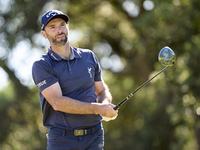 Oliver Wilson of England tees off on the 9th hole during the Estrella Damm N.A. Andalucia Masters 2024 at Real Club de Golf Sotogrande in Sa...