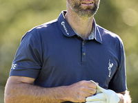 Oliver Wilson of England reacts on the 9th hole during the Estrella Damm N.A. Andalucia Masters 2024 at Real Club de Golf Sotogrande in San...