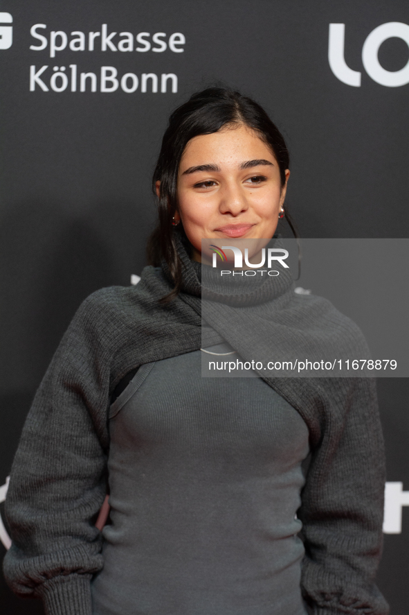 Tanaz Molaei, a German actress, attends the screening of ''Uferpark - Gute Zeiten, Wilden Zeiten'' at Film Palast in Cologne, Germany, on Oc...