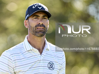 Alvaro Quiros of Spain looks on the 9th hole on day two of the Estrella Damm N.A. Andalucia Masters 2024 at Real Club de Golf Sotogrande in...