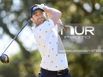 Marcel Schneider of Germany tees off on the 9th hole during the Estrella Damm N.A. Andalucia Masters 2024 at Real Club de Golf Sotogrande in...