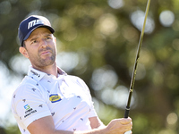 Marcel Schneider of Germany tees off on the 9th hole during the Estrella Damm N.A. Andalucia Masters 2024 at Real Club de Golf Sotogrande in...