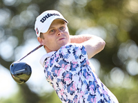 Hurly Long of Germany tees off on the 9th hole during the Estrella Damm N.A. Andalucia Masters 2024 at Real Club de Golf Sotogrande in San R...