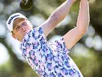 Hurly Long of Germany tees off on the 9th hole during the Estrella Damm N.A. Andalucia Masters 2024 at Real Club de Golf Sotogrande in San R...