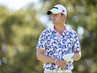 Hurly Long of Germany reacts on the 9th hole on day two of the Estrella Damm N.A. Andalucia Masters 2024 at Real Club de Golf Sotogrande in...