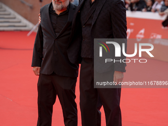 Nicolo Massazza and Iacopo Bedogni attend the ''Arsa'' red carpet during the 19th Rome Film Festival at Auditorium Parco Della Musica in Rom...