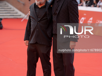 Nicolo Massazza and Iacopo Bedogni attend the ''Arsa'' red carpet during the 19th Rome Film Festival at Auditorium Parco Della Musica in Rom...