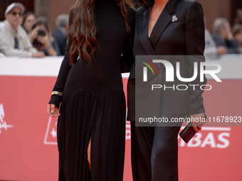 Gala Zohar Martinucci and Beatrice Bulgari attend the ''Arsa'' red carpet during the 19th Rome Film Festival at Auditorium Parco Della Music...