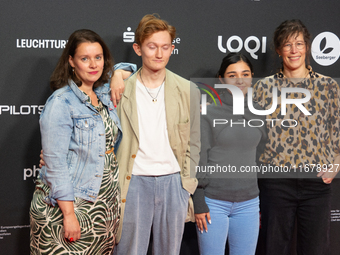 Tanaz Molaei, a German actress, Konrad Neidhardt, a German actor, Helga Lobel, the producer, and Lisa Albers, the film editor, attend the sc...