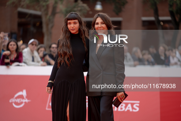 Gala Zohar Martinucci and Beatrice Bulgari attend the ''Arsa'' red carpet during the 19th Rome Film Festival at Auditorium Parco Della Music...