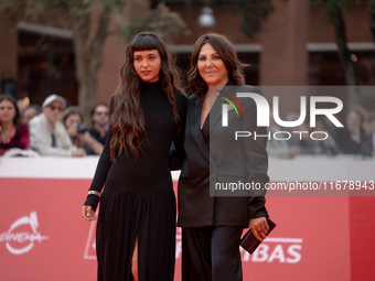 Gala Zohar Martinucci and Beatrice Bulgari attend the ''Arsa'' red carpet during the 19th Rome Film Festival at Auditorium Parco Della Music...