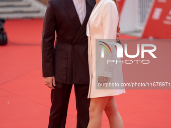 Jacopo Olmo Antinori and Yeva Varenitsina attend the ''Arsa'' red carpet during the 19th Rome Film Festival at Auditorium Parco Della Musica...